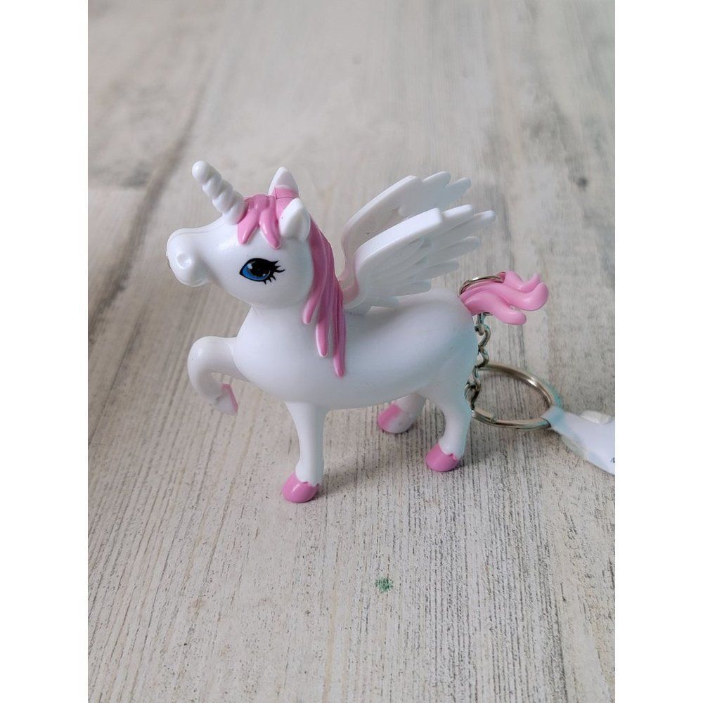 Unicorn Pony Pegasus keychain toy figure white pink